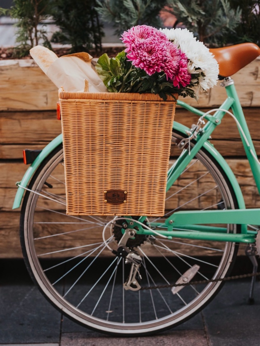 Wicker Bicycle Rear Basket, Proper Velo Quick Release Bike Pannier (Seconds)